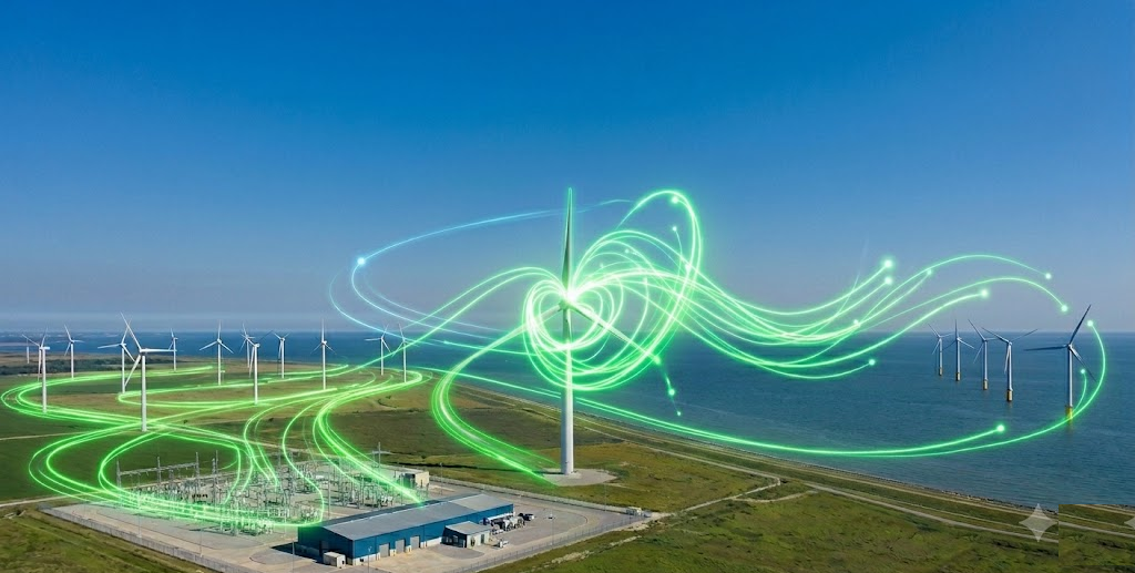 Wind and renewable energy flow